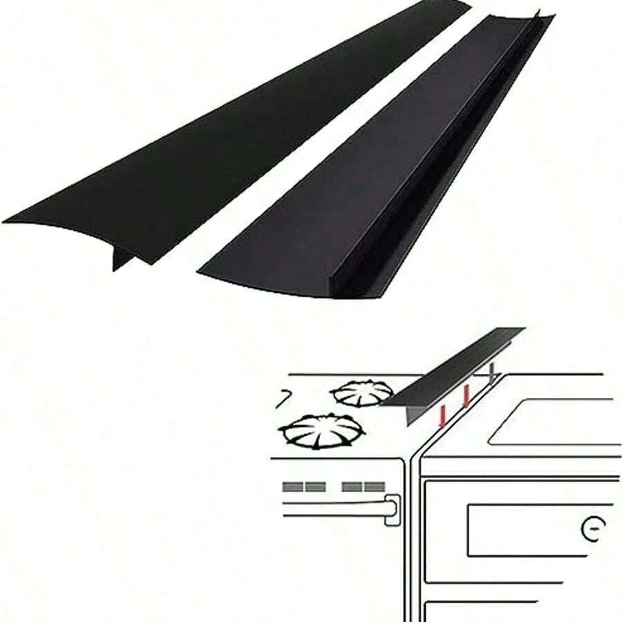 3 pièces/2 pièces Joint d'étanchéité en silicone pour four - Remplisseur de fente de four résistant à la chaleur, scelle la surface du four et le plan de travail, protège-éclaboussures et collecteur de miettes facile à nettoyer, fournitures de cuisine, facile à nettoyer, convient pour un cadeau de fête des mères, desserts faits maison, cuisine