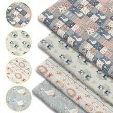 1 tấm vải chần bông in hình vịt và nơ kiểu cổ điển - 59 x 19,68 inch (150 x 50 cm) - Vải polyester cắt sẵn với họa tiết vịt kiểu nông trại màu pastel - Thích hợp cho may vá DIY, làm sổ lưu niệm, khăn trải bàn và các sản phẩm thủ công. - con vịt - Xem 7