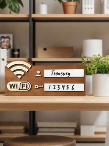 1 biển báo mật khẩu WiFi bằng gỗ, biển chỉ báo mạng không dây treo tường, phụ kiện trang trí nhà cửa đa chức năng. - A - Xem 1