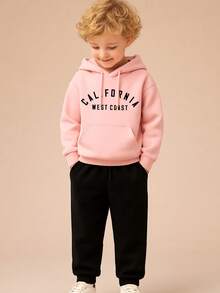 Children's Printed Sweatshirt Set, Blouse And Flannel Trousers - Rosa Pálido - Ver 2