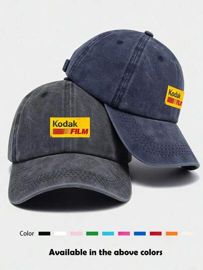 Vintage 90s Film Logo Printed Baseball Cap, Solid Color Minimalist, Multi-Color Options Black Papa Retro Trucker Hat, Unisex, Adjustable Size Outdoor Photography Sun Hat, Youth Golf Cap, Ideal Gift For Leisure, Entertainment, Hiking, Photography, Birthday, Holiday