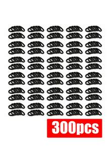 300pcs/100pcs High Elasticity Black Soft Seamless Hair Ties, Ideal For Daily Ponytail Hairstyle, Back To School, Birthday, Holiday Gift - Black - View 12