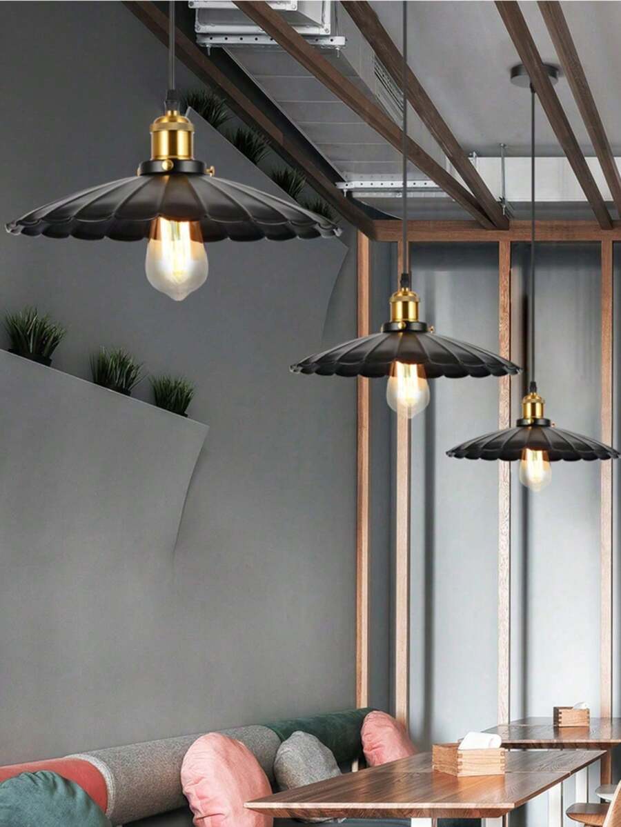 1pc Modern Minimalist Industrial Retro Style Pendant Light, Suitable For Dining Room, Bar Counter, Booth, Island, Dining Table, Bedroom, Billiard Table, Garage, E27 Socket, Hard-Wired, Bulb Not Included - Multicolor - View 1