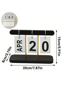 1pc Nordic Minimalist Creative Flip-Style Desktop Calendar Decor, Durable Plastic Material, Suitable For Living Room, Dining Table, Coffee Table, Office Desk, Home Decor, Back To School Essential, Desktop Decoration, Phone Sticker, Office, Study Supplies, School Use, School Supplies, Cardboard - A - View 5
