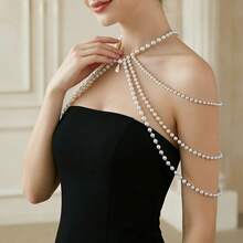 1 chiếc dây tua rua nhiều lớp kiểu Âu và Mỹ đính ngọc trai giả, phụ kiện váy phong cách Pháp cổ điển sáng tạo. - Xem 3