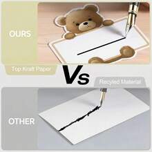 50张/包 小熊造型指示卡，迷你帐篷式桌卡，可爱小熊设计，可书写，适用于婚礼宴会、生日派对、迎婴派对、订婚庆典等场合，创意桌卡引导宾客 - 小熊 - 查看 7