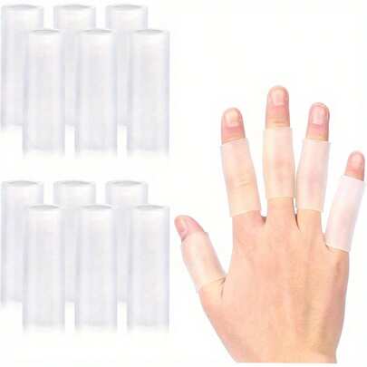 5pcs/10pcs/20pcs Silicone Finger Protectors, Gel Finger Sleeves, Cushioned Finger Covers, Rubber Finger Shields