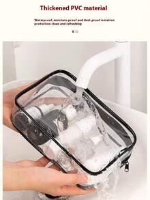 Túi đựng mỹ phẩm du lịch cỡ lớn dành cho nữ, có khóa kéo - Túi trang điểm và đồ dùng vệ sinh cá nhân chất lượng cao, chất liệu PVC nhẹ, thiết kế khóa kéo dễ vệ sinh, phù hợp cho phòng tập thể dục, kỳ nghỉ, đi làm, thiết kế tối giản thời trang, vật dụng làm đẹp thiết yếu. - Trong sáng - Xem 10