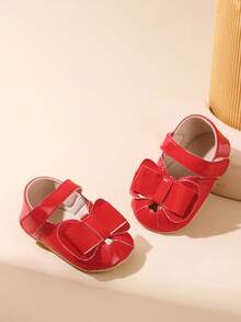 Infant Toddler Shoes Bow Tie Breathable Infant First Walking Shoes - Red - View 4