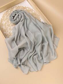 1pc High-Quality Solid Color Soft Breathable Viscose Headscarf, Suitable For Daily Wear With Robes Or Dresses - Multicolor - View 54