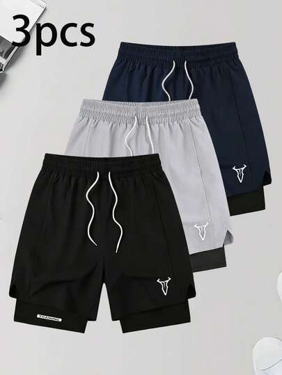 男士速干透气运动短裤，健身休闲跑步百慕大短裤