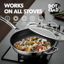 Wok Pan, Hybrid 12 Inch Wok With Lid, Cookware, Non Stick Stainless Steel Woks Stir - Fry Pans Nonstick, Dishwasher And Oven , Works On Induction - View 4