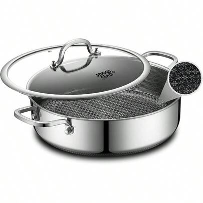 Saute Pan, Hybrid Non Stick 5 Quart Everyday Braiser Pan, Chicken Fryer, Cookware, 12 Inch Deep Frying Pans With Lid, Dishwasher And Oven , Works On Induction, Ceramic And Gas Cooktops