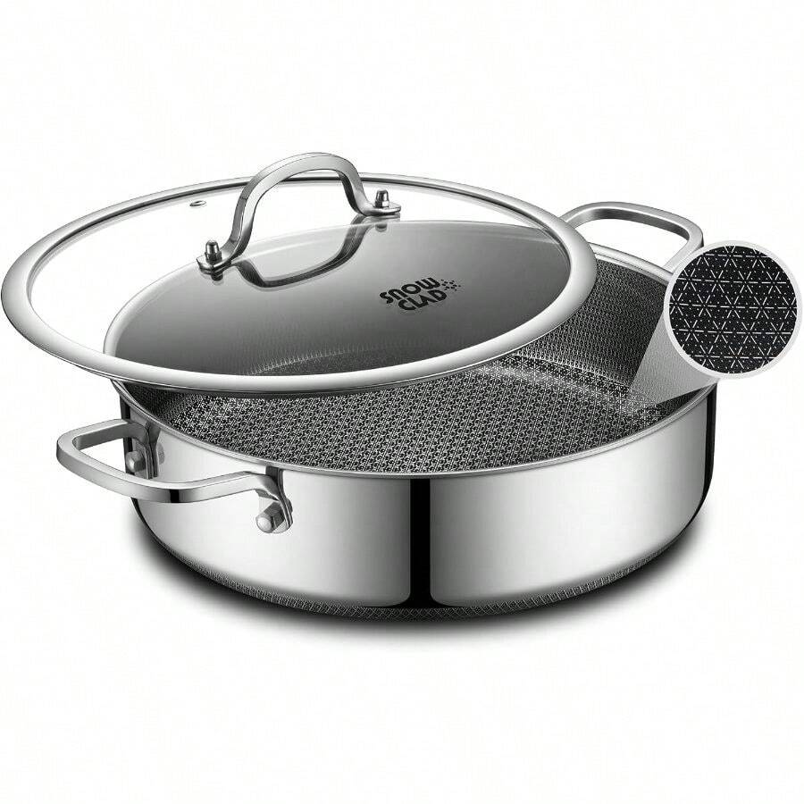 Saute Pan, Hybrid Non Stick 5 Quart Everyday Braiser Pan, Chicken Fryer, Cookware, 12 Inch Deep Frying Pans With Lid, Dishwasher And Oven , Works On Induction, Ceramic And Gas Cooktops - 查看 1