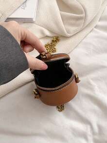 Mini Bag,Fashionable Women's Mini Round Coin Purse With Key Ring And Shoulder Strap For Mom & Kids,Cross Body Bag Women,Cross Body Bag Women,Purse Wallet,Small Bag,Bags Cross Body Bag - Brown - View 7