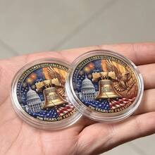 3D Engraved Commemorative Coin, U.S. 250th Anniversary Commemorative Coin, Exquisite Collectible Coin, Coin For History Enthusiasts, Commemorative Gift - Gold - View 6