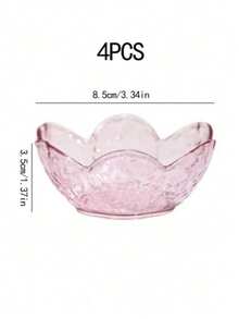 1/2/4件套樱花图案浸泡碗套装，水晶塑料小碟，多功能蘸酱碟，小吃碟，开胃菜碟，冰淇淋碟，可爱餐具 - 彩色 - 查看 13