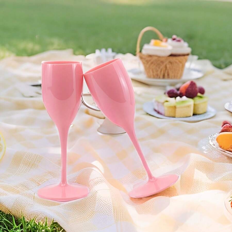 6/12pcs Reusable Champagne Glasses, Wine Glasses, Cocktail Glasses, Wedding Stemware, Suitable For New Year, Christmas, Party, Wedding, Birthday, Valentine's Day And Homecoming Celebrations - View 1
