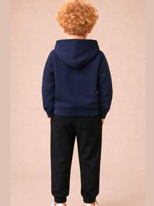 California Children's Fleece Tracksuit Set - 藏蓝色 - 查看 3