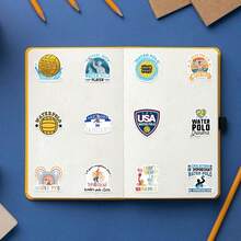61 PCS Water Polo Stickers High-Quality And Beautiful Stickers For Scrapbook, Journaling, Laptop, Bumper, Skateboard, Water Bottles, Computer, Phone, Hard Hat, Car Stickers And Decals - Multicolor - View 8