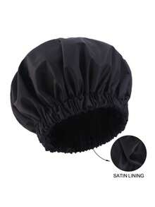 1个可重复使用的防水浴帽，浴帽发网，双层弹性设计，适合所有发型 - 加厚版 - 查看 11