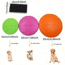 1pc Colorful Durable Dog Toy Flying Disc, Outdoor Game Training Interactive Supplies For Puppy - Multicolor - View 3