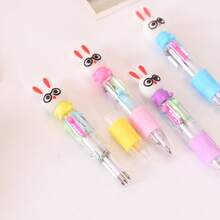 4/10/16 piezas Bolígrafos de punta de bola con forma de conejito de 4 colores - Diseño adorable de conejo, ideal para regalos de Pascua, útiles escolares y artículos esenciales de oficina, accesorios de conejo, Halloween, Pascua, regalo de Navidad - Bolígrafo de Pascua - Ver 4