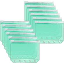 A8活页夹专用透明拉链口袋套装，10个装，5孔设计。这些活页夹袋也可作为迷你现金信封、明信片或零钱袋使用。 - 套裝 - 查看 8