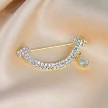 1PC Brooch Jewelry - "INS-Style" Designer New Arrival: Smiling Face Clothing Accent & Charm - Gold/Silver Tones - Ideal For Holiday Parties, Couples, And Thanksgiving Gifts - Multicolor - View 2