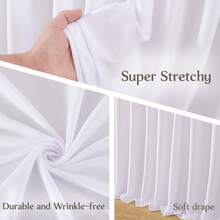 1pc White Polyester Table Skirt, Fits 72inch/183cm Rectangular Tables, Wrinkle-Resistant And Easy To Clean Ruffled Tablecloth, Suitable For Birthday Cake Tables, Banquets, Weddings, Bridal Showers, And Various Party Celebrations - White - View 9