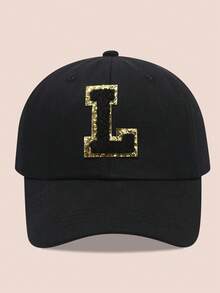 1 buah Topi Baseball Anak-Anak dengan Huruf Hitam, Topi Pelindung Matahari untuk Anak Laki-Laki dan Perempuan, Cocok untuk Aktivitas Luar Ruangan dan Penggunaan Sehari-hari - Label hitam dan emas - topi baseball kain hitam - View 48