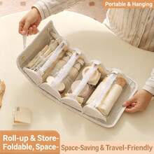 New Foldable Waterproof Large Capacity Travel Makeup Bag, Detachable Portable Toiletry Organizer, Unisex - Black - View 7