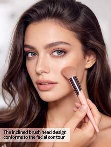 3pcs Makeup Brush Set, Includes Foundation, Contour, Highlighter Brushes - Soft And Skin-Friendly Cosmetic Tools, Portable Travel Makeup Kit - Pink - View 6