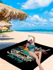 1pc New Outdoor Waterproof Anti-Sand Digital Printed Picnic Mat/Beach Towel, Fashionable And Fresh Pattern, Suitable For Outdoor Camping And Picnics (100g Fabric Weight) - Multicolor - View 2