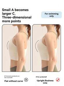 1/2 Pairs Reusable Double-Sided Adhesive Push Up Bra Pads - Sticky Bra Pads With Padding For Dresses, Bikinis - Multicolor - View 3