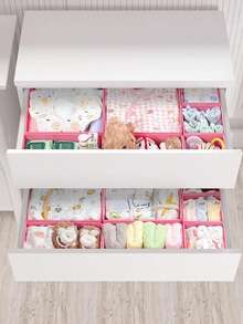 Underwear Storage Box, Pink Fabric Storage, Drawer Storage Box, Vanity Drawer Storage Box, Bedroom Clothing Storage Box, Suitable For Dresses, Pants, Shoes, Jeans, Boots, Skirts, Bedroom, Home Storage, Room Decor - Pink - View 7