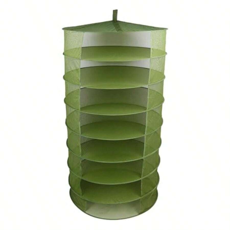 Grow1 - Estante de secado plegable de 3 pies 1 pieza de malla plegable para colgar hierbas y flores con funda de transporte para un flujo de aire uniforme y almacenamiento  de cosecha - Verde - Ver 1