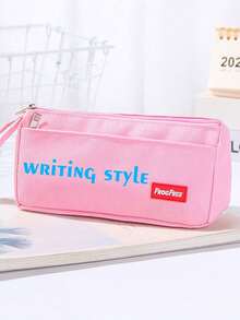 Customized Text LOGO Minimalist Pencil Case, Large Capacity Stationery Bag, Stationery Box, Student Pencil Pouch For Men & Women, Back To School Gift, Exclusive Pencil Bag, Student Large Capacity Pencil Bag, Dirt-Resistant Minimalist Stationery Box, High-Quality Pencil Box, Stationery Pencil Bag - Multicolor - View 7