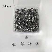 100/200/500 chiếc đinh tán hình ngôi sao, đinh tán kim loại, thích hợp để tự làm áo khoác, thắt lưng, túi xách, giày dép, trang trí phong cách punk rock, màu bạc. - Bạc - Xem 11