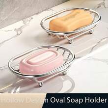 1 khay đựng xà phòng hình oval sáng tạo có lỗ thoát nước, chất liệu thép không gỉ bền chắc, phụ kiện phòng tắm - nhiều màu - Xem 6