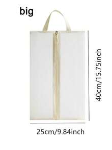 1pc Foldable Breathable Mesh Shoe Bag - Transparent Visual Design, Durable Polyester Large Capacity Shoe Storage Bag, Suitable For Storage In Gyms, Travel, Beaches, Cosmetics And Toiletries - Beige/Black, Washable Bag, Shoe Storage Travel Bag, Portable Handheld Shoe Bag - Multicolor - View 13
