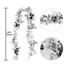 1/3/30支装 5.9英尺人造三角梅花环，仿丝三角梅藤蔓，长茎仿真三角梅花环，适用于桌面装饰、桌旗、婚礼拱门、墙面装饰 - 玫紅色 - 查看 8