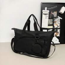 防水尼龙手提包，带可拆卸零钱包，大容量旅行手提包，多口袋设计，多功能女士单肩包，健身通勤手提包 - 彩色 - 查看 3