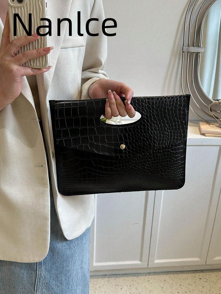 Chiếc ví cầm tay bằng chất liệu PU màu trơn với họa tiết đá này đơn giản và thời trang, nhẹ nhàng và sang trọng, phù hợp cho phụ nữ đi làm hàng ngày, dự tiệc hoặc làm quà tặng hẹn hò.