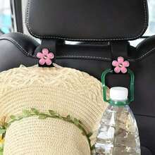 2pcs Elegant 5-Petal Flower Shaped Car Seat Headrest Hook, Simple Installation Multi-Function Storage Hook For Bags, Purses, Shopping Bags, Hats Etc.-DCFV - 2pcs-white - View 9