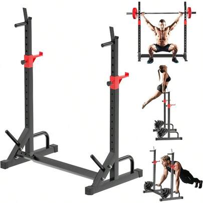 FONBEAR Adjustable Squat Rack, Barbell Rack, Press 550 LBS Load Multi - Function Home Gym Weight Lifting Dumbbell Racks Stands - Great Beginners And Professional Use