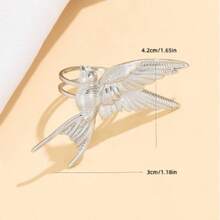 Anillo de lujo con diseño de animal de moda, anillo de dedo con diseño creativo de pájaro 3D - Anillo de golondrina - Ver 3
