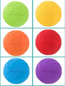 1pc Colorful Durable Dog Toy Flying Disc, Outdoor Game Training Interactive Supplies For Puppy - Multicolor - View 4