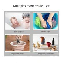 QICHEN Cesta Plegable de plástico para la Colada contenedor de Almacenamiento Plegable y Organizador Portátil y ahorro de espacio 60CM*40CM Gris - Gris - Ver 6