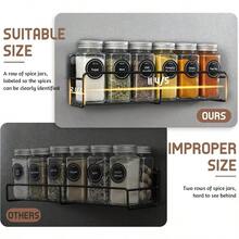 Spice Rack, Kitchen Essentials, Magnetic Spice Rack, 4 Pack, 24 Square Glass Jars With Lids, Quick-Find Pre-Printed Labels, Funnel, Space Saver, Refrigerator And Microwave Oven Organizer - 預設 - 查看 3